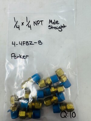 PARKER 4-4FBZ-B CPI BRASS 1/4''OD TUBE, 1/4'' NPT MALE CONNECTOR  PACK OF 10