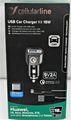 USB Car Charger Kit 18W
