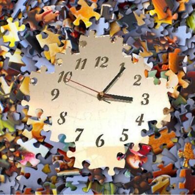 Puzzleteile geformte leise Zecke Acryl Uhren - viele Farben nach Maß