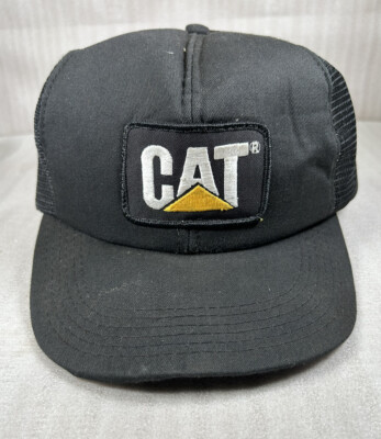 vintage CAT ROAD BUILDERS Casquette de camionneur en maille Snapback