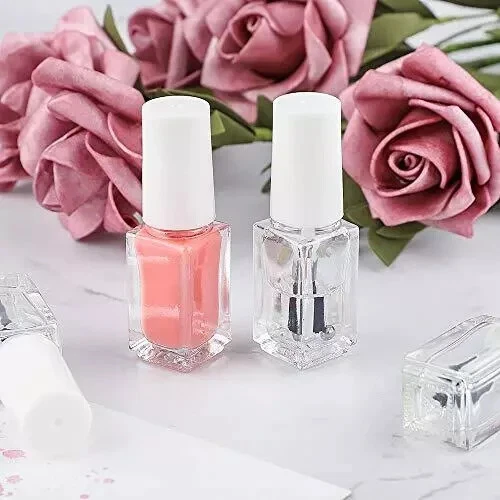 Paquete de 20 botellas de vidrio de esmalte de uñas vacías de 5 ml con tapa de cepillo para arte en uñas Foto 2 de 4