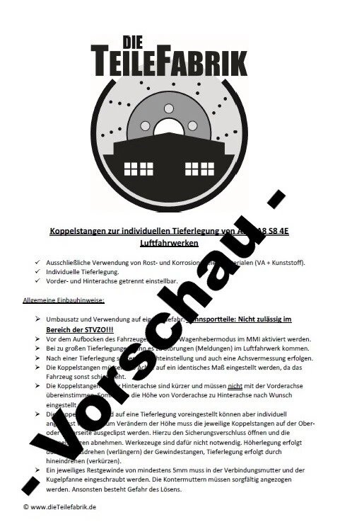 Reducción para Audi A8 S8 W12 4H barras de acoplamiento suspensión neumática Airmatic NUEVO - Imagen 4 de 4