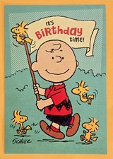 Peanuts "Charlie Brown" Birthday Greeting Card  Envelope 4.5x6.5" .