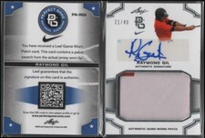 Raymond Gil #21/40 Auto RC Patch 2016 Leaf Perfect Game Miami Hurricanes - Aliz