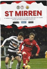 ST MIRREN V KELTY HEARTS 12/2/2022 Scottish cup PROGRAMME