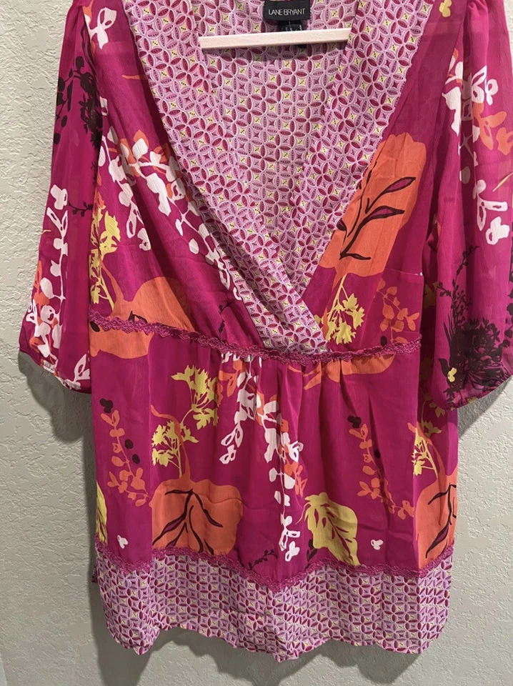 Blusa de encubrimiento de trajes de baño florales Lane Bryant para mujer 18-20 Foto 2 de 4