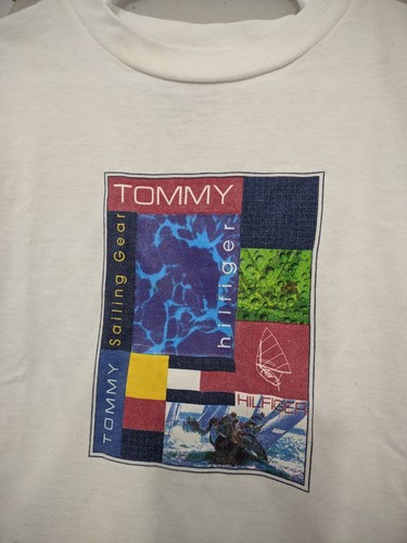 Tommy Hilfiger Shirt Boys 4 WHT Short Sleeve Graphic Block Tee Crew 90s USA VTG - Picture 5 of 13