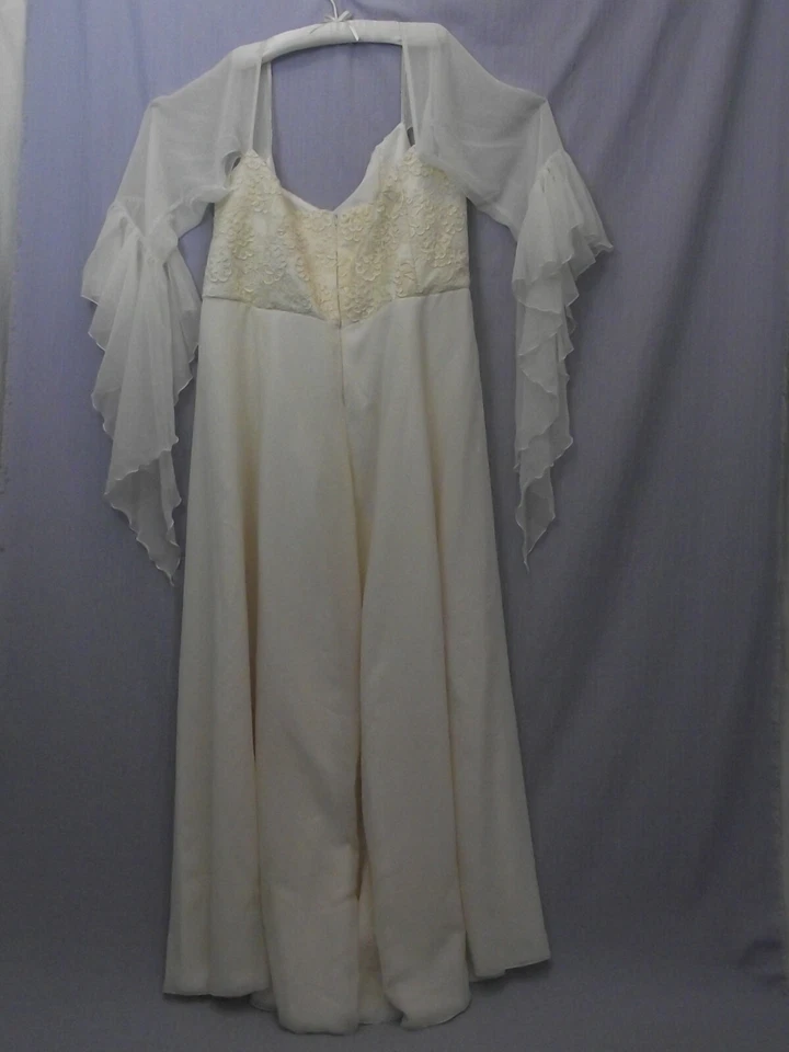 Robe de mariée en mousseline champagne, Très grande taille largeur bustier 68 cm - Photo 2/2