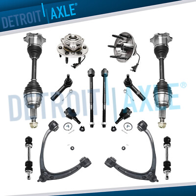 Front CV Axles Wheel Bearings Hub Suspension Kit for Chevy Silverado 1500 4x4