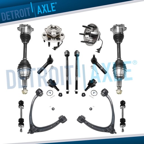 CV Axles & Wheel Bearings + Suspension Kit for Chevy Silverado 1500 4x4