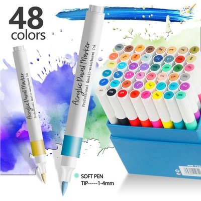 48 Acrylfarbstifte Marker Buntstifte Malstifte Stein Porzellan wasserfest