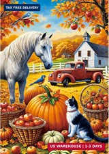 Fall Farm Harvest Jigsaw Puzzles 500 Pieces Pumpkin Fall Puzzle for Adults