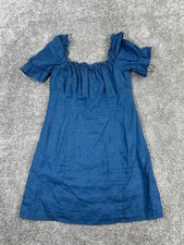 Reformation Dress Womens 8 Blue Linen Blouson *