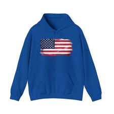 Distressed American Flag Hoodie Hooded Sweatshirt