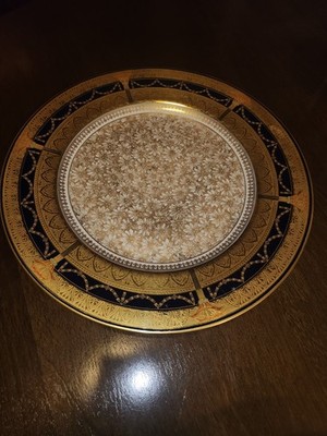 6 Antique Pirken & Hammer, Czechoslovakia, Hand Painted 24K Gold Accented Dinner