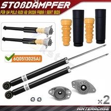 2x Stossdämpfer hinten + Domlager + Staubmanschetten Für VW Polo Audi A1 Seat