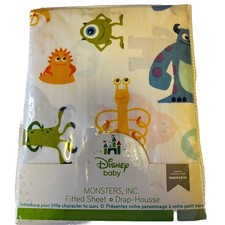 Disney Baby Monsters Inc Fitted Crib Sheet 52x28 Sulley Mike Discontinued NEW