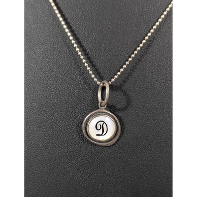 Waxing Poetic 925 Sterling MOP Initial D Pendant Necklace 18