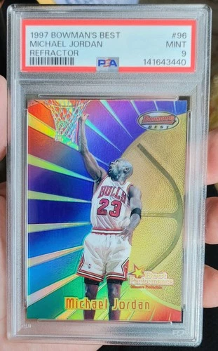 1997-98 BOWMAN'S BEST MICHAEL JORDAN * RARE * MINT * PSA 9 * REFRACTOR CARD #96