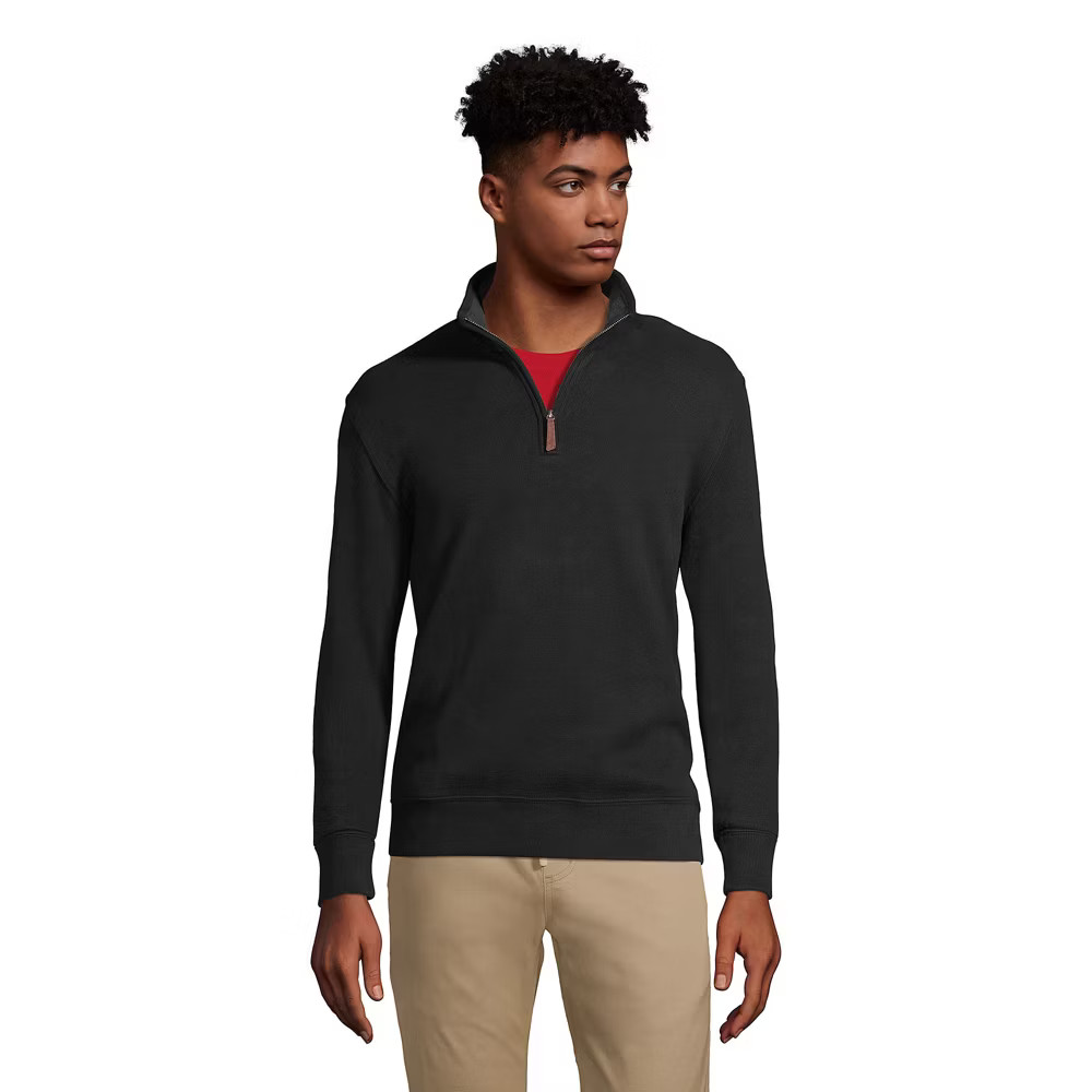 Lands End Mens Bedford Rib Quarter Zip Sweater - X Large - 9290₽