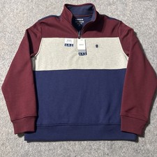 Izod 1/4 Zip Pullover Sweatshirt Mens M Colorblock NWT Stretch Soft Sport Flex