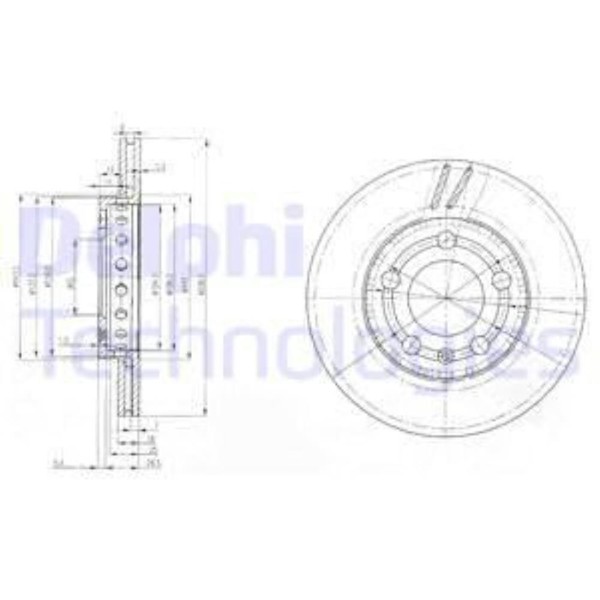 Delphi 2X Bremsscheibe Vorne Ø239 Mm BelüFtet FüR VW Polo 9N_ 1.2 12V 1.4 16V-image