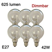 6 X Eco Halogen GlüHbirne Globe 95Mm E27 Klar GlüHlampe Dimmbar Globelampe Kugel
