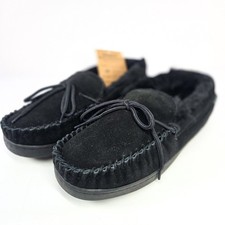 Bearpaw Moc II Black Suede Slippers NeverWet Men  s Size 11