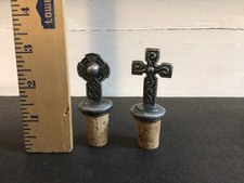 Pair of Celtic Cross Pewter Bottle Stoppers