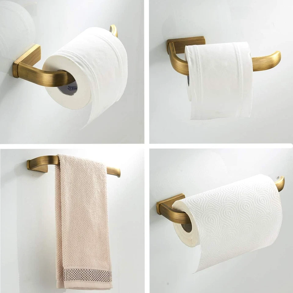 2 Pezzi Set Di Accessori Da Bagno-Anello Portasciugamani,Porta Carta Igienica,Mo - Immagine 3 di 4