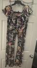 Feathers 2 Piece Set Multicolor Off Shoulder top and Pants W/ Stretch Size XL~ — photo 10