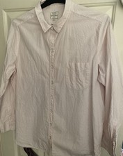 Ladies Fat Face Long Sleeved Blouse Red White Pink Rose Petal Stripe Size 20