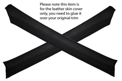 BLACK STITCH 2X A POST PILLAR LEATHER SKIN COVER FITS MERCEDES W108 W109 66-72