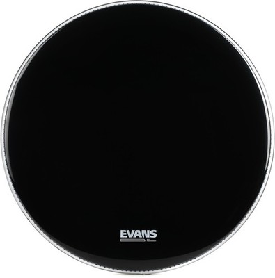 Evans EQ3 Black Resonant Bass Drumhead - 22'' - No Port