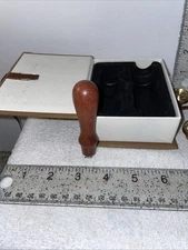 Vintage Wax Seal 6 Stamp With Handle  Kit In Original Box