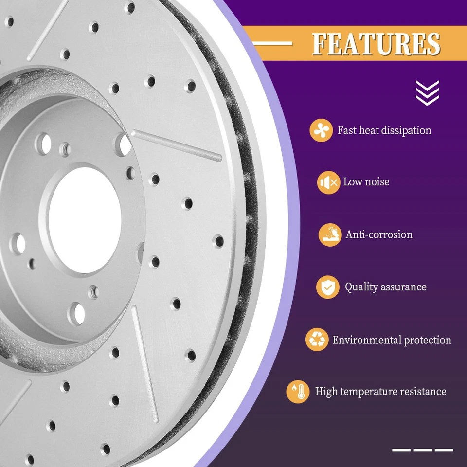 Almohadilla cerámica de rotor perforado delantero trasero para Subaru Impreza Forester Legacy Outback Foto 4 de 4