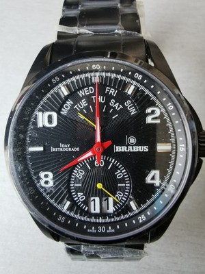 Brabus Retrograde II Armbanduhr, Limitierte Auflage, 100 Stück, Schwarz