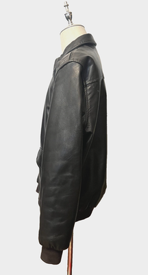Vtg LL BEAN Goatskin Leather A2 Bomber Jacket Men's L Tall Brown