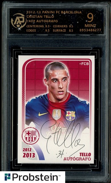 2012-13 Panini FC Barcelona Soccer Autogramm #140 Cristian Tello RPA 9 MINT