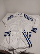 Champion 90s Vintage Track Suit White / Blue Unisex Large Retro Sportswear Read