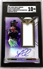 2021 Topps Triple Threads Ozzie Albies SGC 10 Auto Autograph Relic Amethyst /75