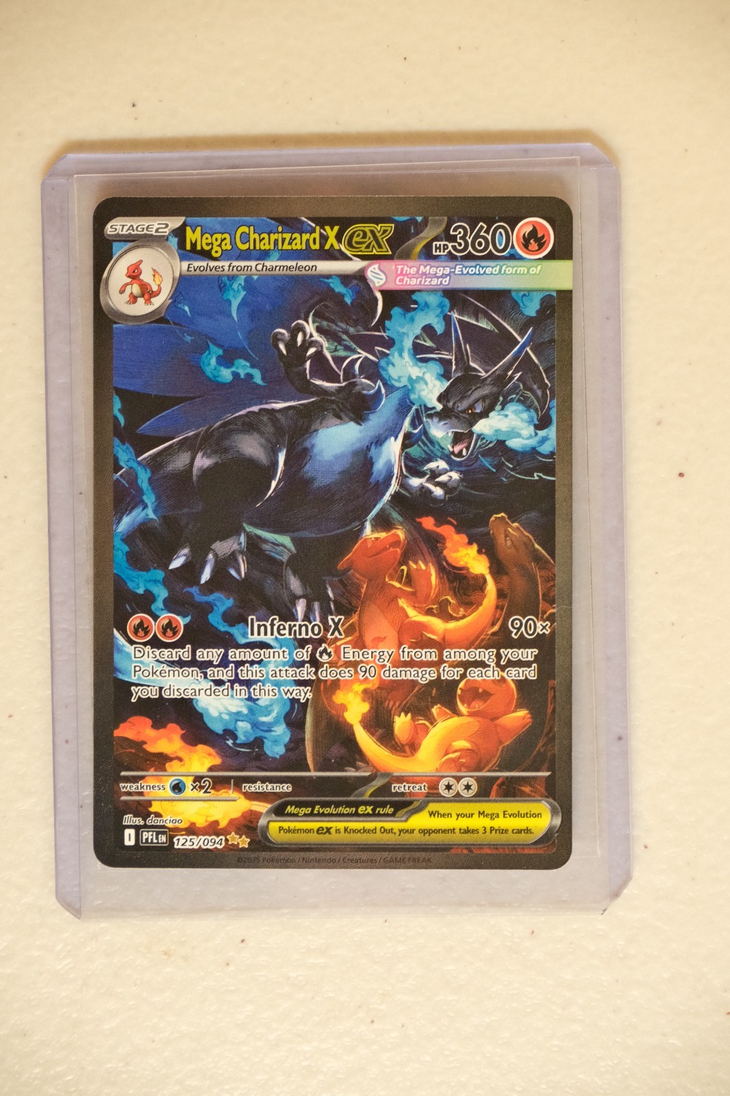 Mega Charizard X ex 125/094 Phantasmal Flames Holo Pokémon TCG Card ME02