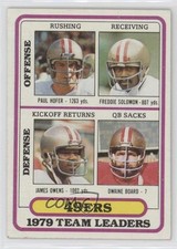 1980 Topps Team Leaders Paul Hofer Freddie Solomon James Owens Dwaine Board 07kf