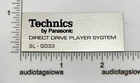 Technics SL-QD33 Turntable Badge Logo Custom Made Aluminum
