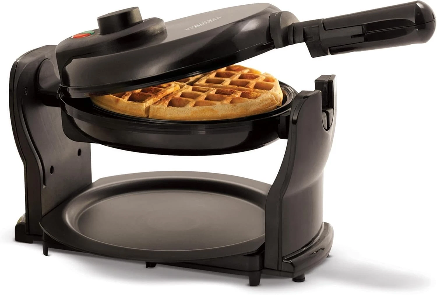 Classic Rotating Belgian Waffle Maker with Nonstick Plates, Removable Drip Tray,