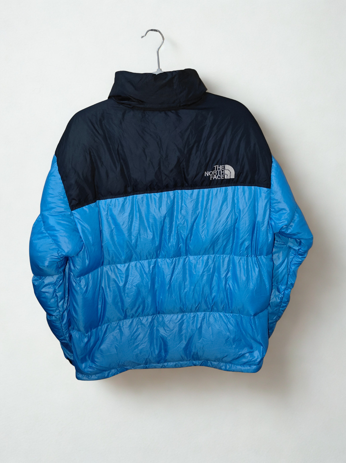 The North Face Blue & Black Nuptse 700 Fill Down Puffer Jacket - Size 100 Large image 8