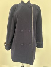 Ladies Classic Camel & Navy Winter Wool & Cashmere Coat 16. Kesta . MR24506