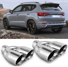 2.5" Auspuffblende Endrohr Auspuff Edelstahl Doppelrohr Für Seat Cupra Ateca 2.5" Auspuffblende Endrohr Auspuff Edelstahl Doppelrohr Für Seat Cupra Ateca