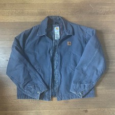 Vintage Carhartt J204 PTB  Petrol Blue  Men  s Blanket-Lined Detroit Jacket XL