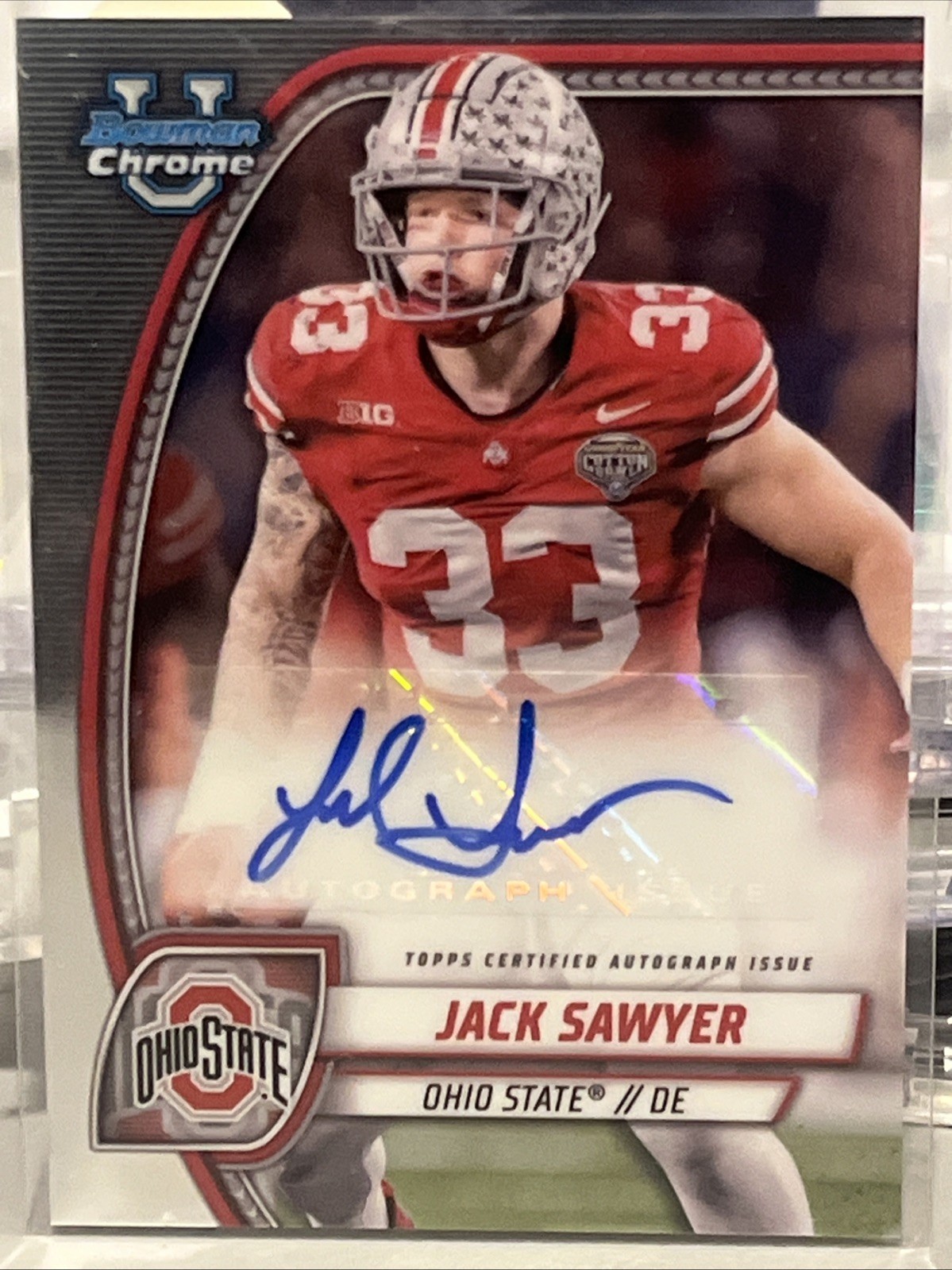 2024 Bowman University Chrome #PA-JSA Jack Sawyer Prospect Autographs